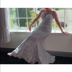 Beautiful size medium silver Mother of the bride(or groom)or Prom gown.